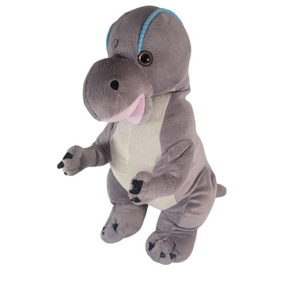 Gray Dinosaur Plush Toy 16" Tall Cute Floppy Stuffed Animal Kids Soft Play - Picture 3 of 15